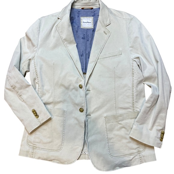 Tommy Bahama Boracay Mens Beige Cotton Casual Blazer Jacket Size M Medium - Picture 1 of 6